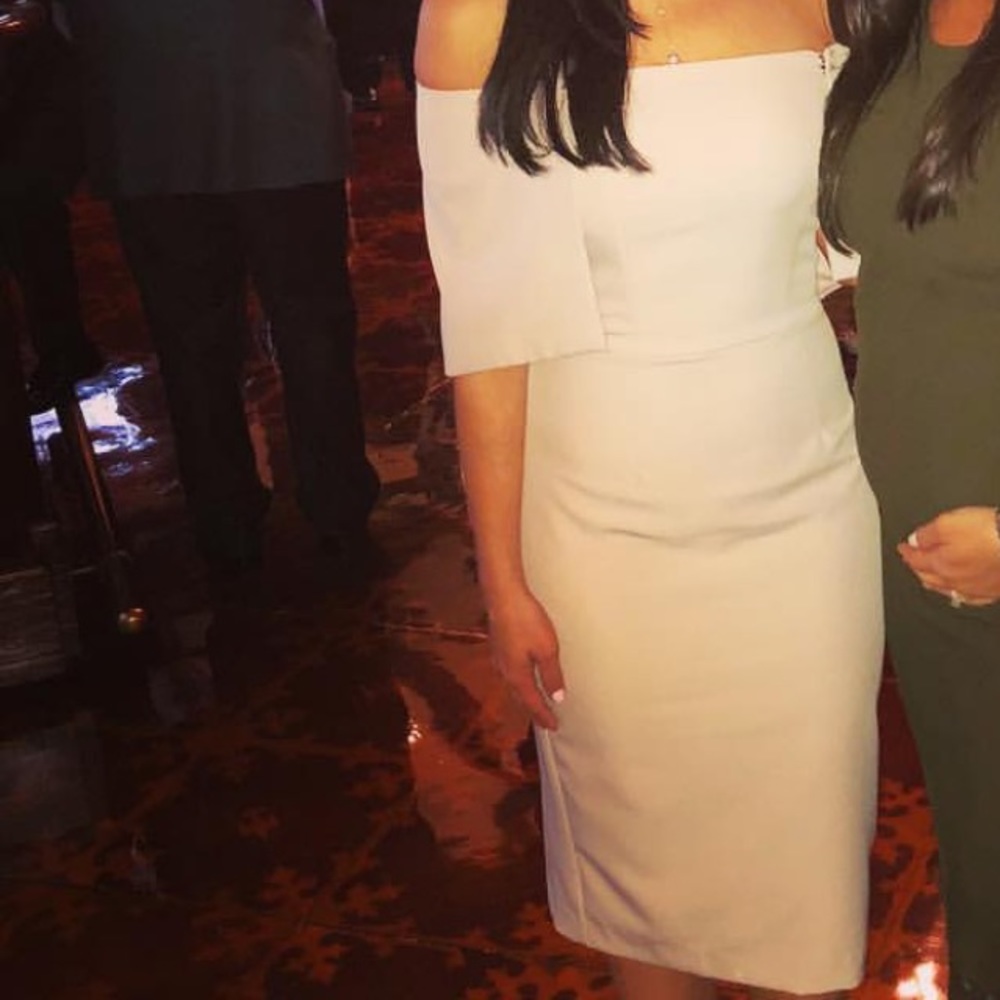 Beige midi dress